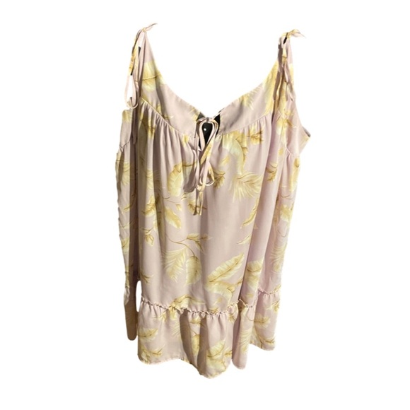 3X Forever 21 purple cream white & tan graphic print sleeveless lined mini dress - Picture 3 of 15